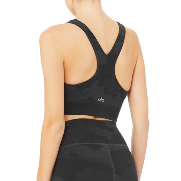 New alo yoga Wild Thing Vapor Bra in Army Print - Picture 3 of 8